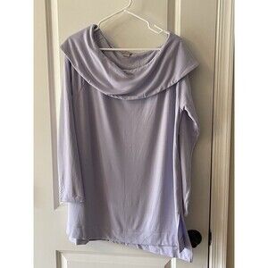 Chico's Zenergy Cowl Neck Tunic Lilac  Fleece Lined Size 2 12/14 NWOT